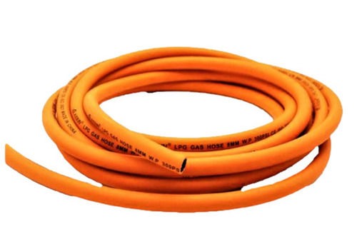 5 Meter Long Round And Plain Rubber Gas Hose  Weight: 1.5 Grams (G)