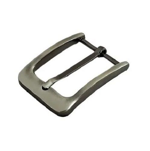 Silver 50 Mm Width Polished Metal Belt Buckle