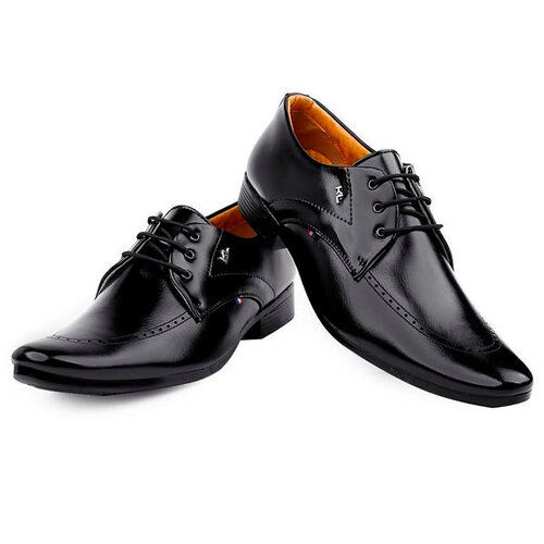 Kuzey London Black Party Wear Formal Lace Up Shoes For Men