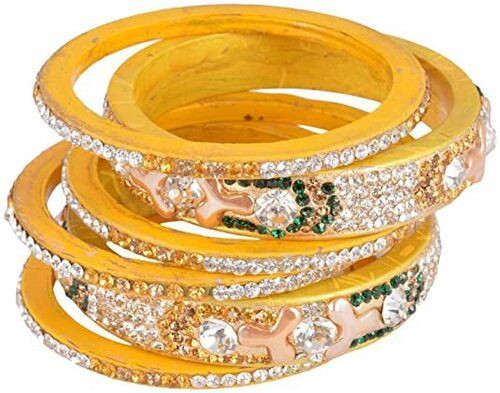 Party Wear Crystal Glass Bangles For Womens