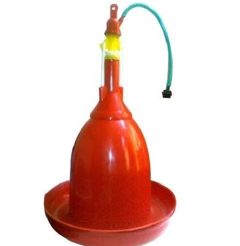 Red Round 350 Mm Diameter Watering Broiler Chicken Drinker