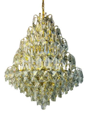 गोल्डन 40 वॉट और 220 वोल्ट सीलिंग माउंटेड एंटीक ग्लास LED चंदेलियर