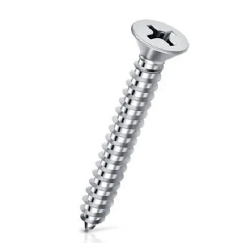 Silver 55 Mm Polished Finish Full Thread Iron Screw For Electrical Board