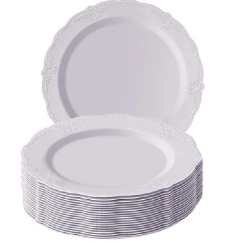 Balsacircle Silver 12 Pcs 7.5-Inch Plastic Round Plates - Disposable Wedding Party Catering Tableware