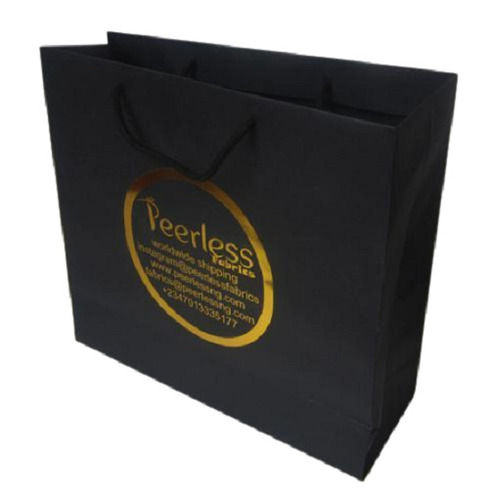 Black 8 Kg Capacity Rectangular Kraft Paper Printed Carry Bag