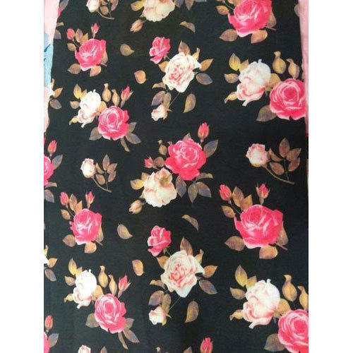 Floral Print Polyester Fabric For Making Garments Use