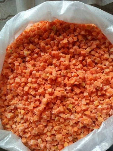 100% Fresh Ready To Cook Frozen Sliced Red Carrot Cubes