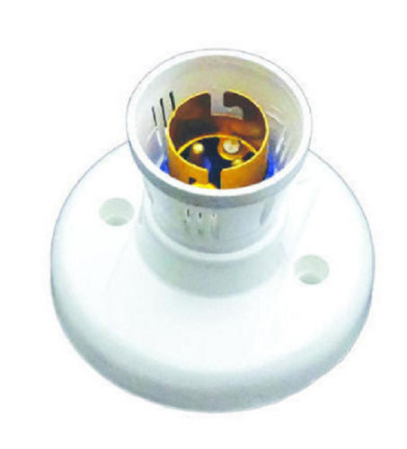 White 12 Ampere Rated Current Plastic Round Bulb Holder