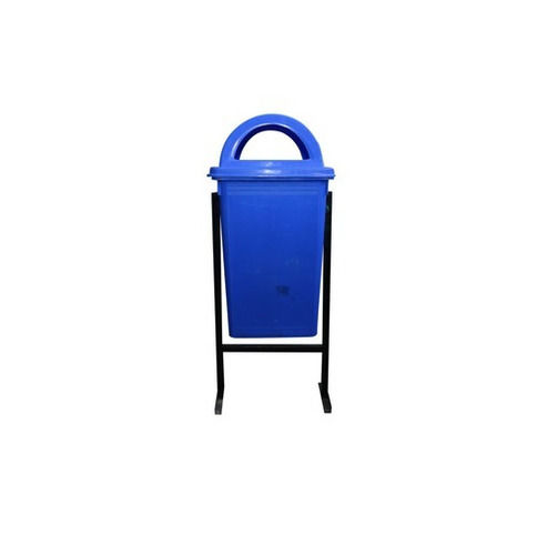 60 To 110 Liter Blue Pole Mounted Fixed Plastic Dustbin Bin For Outdoor Use General Medicines