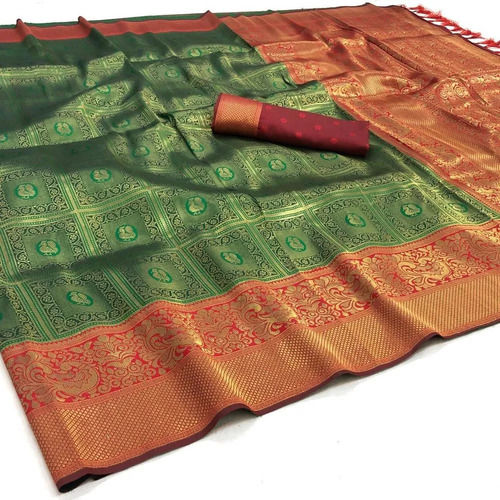 Plain Available In Different Colors Indian Silk Saree With Blouse