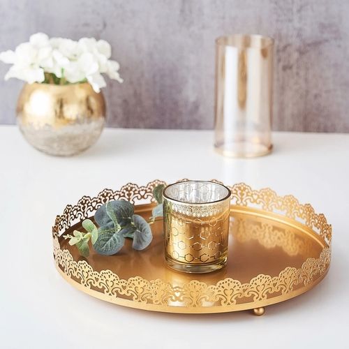 Any Color Decorative Mirror Ornate Modern Metal Serving Tray For Gifting