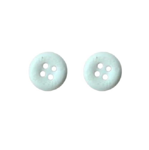 White Four Holes Round Plain Plastic Button For Shirts