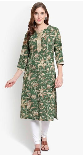 Ladies Attractive Pattern Printed Cotton Kurti For Casual Wear