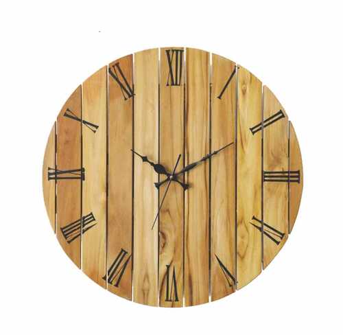Polished Brown Round Wooden Wall Clock For Decoration Accuracy: 2% (-Ha Model 1) Of Fs (3% (-Ha 1.5%) On -0