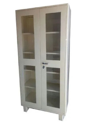 Machine Made 6 Feet Steel Polished Modern Stackable Glass Door Almirah For Office Furniture