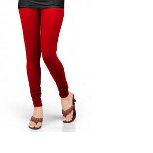 Red Comfortable Washable No Fade Quick-Dry Summer Wear Plain Cotton Legging