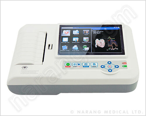 Electric ECG Machine - Automatic Operation, White Plastic Body | Portable Design, 110V Power Source, Medical Use