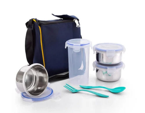 Multi Color Lightweight Stainless Steel Pvc Lunch Box Set For Carrying Lunch