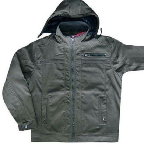 Mens Full Sleeves Rexine Winter Jacket With Detachable Hoodie For Winter Wear