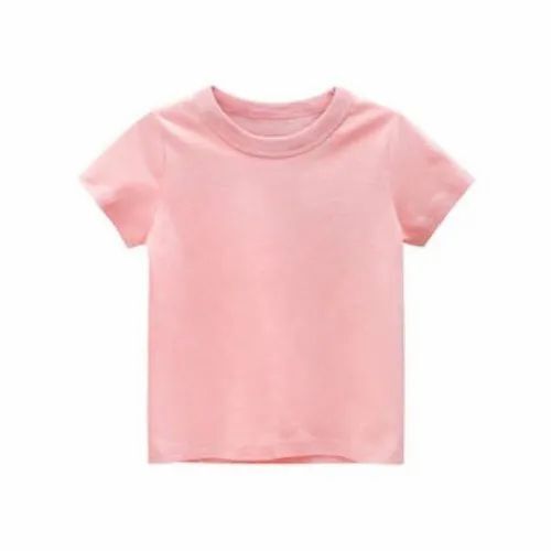 All Plain Half Sleeve Kids T Shirt With Round Neck