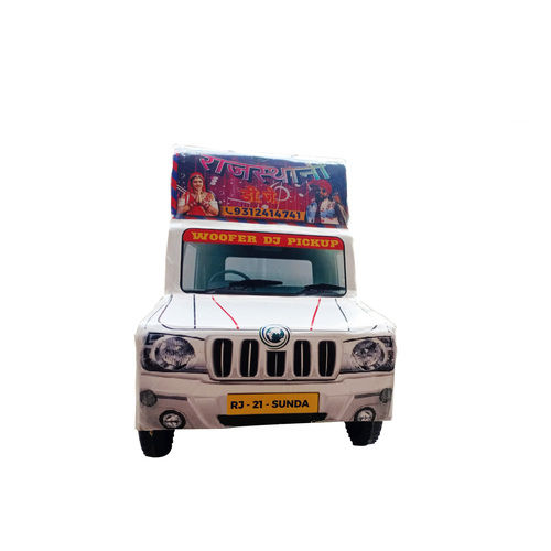 White Rajasthani Mini Woofer Dj Pickup Truck Toys For Kids