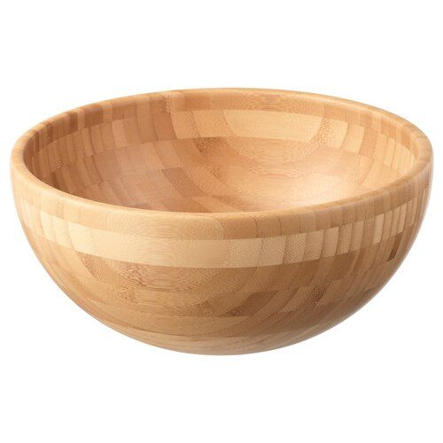 Round Natural Polished Wooden Serving Bowl For Restaurants