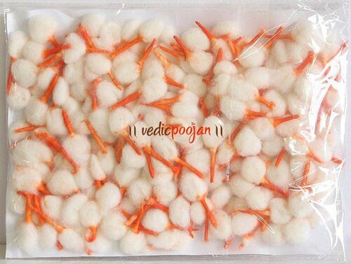 Round Plain White Cotton Wick For Religious And Temple Use