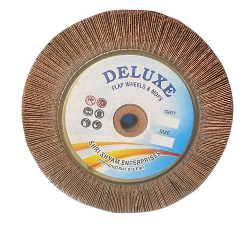 Brown 15 Mm Round Polished Finished Aluminum Flap Wheels For Industrial