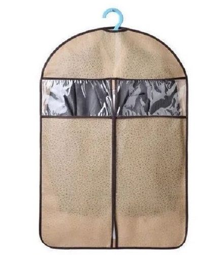 Brown 24 X 38 Inch Zipper Top Plain Non Woven Coat Cover 