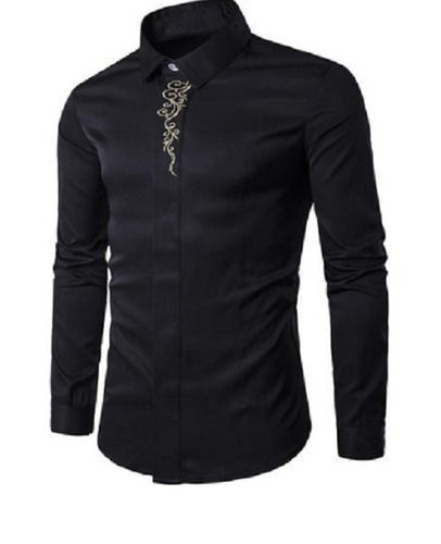 Button Down Collar Embroidered Cotton Full Sleeve Party Wear Shirts For Men Age Group: 18 Above