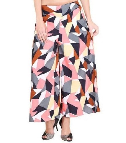 Multicolor Casual Wear Cotton Printed Palazzo For Ladies
