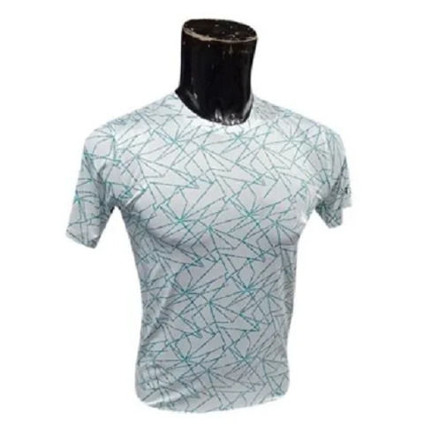 Cotton Printed O Neck Short Sleeve Lycra T Shirt For Men