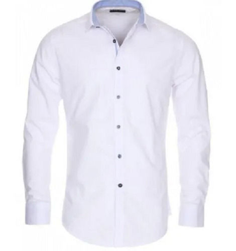 Full Sleeve Plain Cotton Button Down Collar Mens Shirt