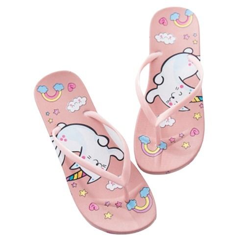 Pink Ladies' Stylish And Comfortable Printed Casual Flip Flop Slipper With Pu Sole