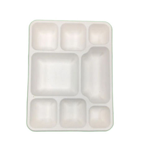 Rectangular Plain Sugarcane Bagasse Eight Compartment Disposable Meal Tray Application: Events And Parties