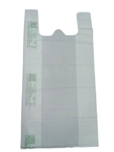 White 10 X 14 Inch Printed Screen Printing W Cut 54 Micron Plastic Grocery Carry Bag