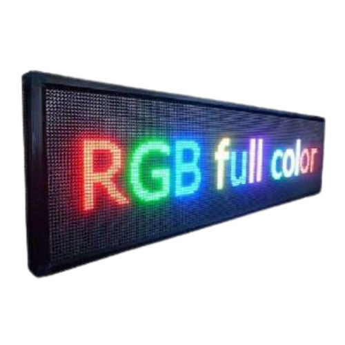 Black 12X3.5 Foot Paint Coated Aluminium Frame Rectangular Led Sign Board For Outdoor Areas