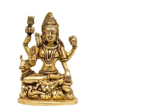 Durable 5 X 3.5 Inches Brass Shiva Statue For Home