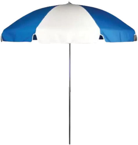 Blue And White 8 Foot Paint Coated Aluminium Handle Polyester Promotional Folding Umbrella