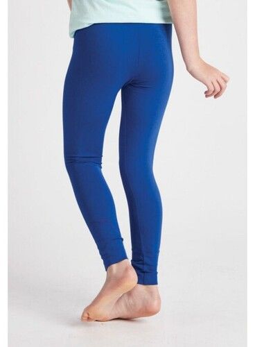 Comfortable And Skin Friendly Ladies Casual Blue Plain Cotton Leggings