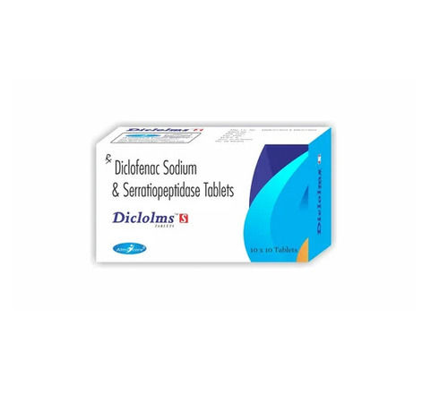 Diclolms-s Diclofenac Sodium And Serratiopeptidase Tablets, 10x10 Box Pack