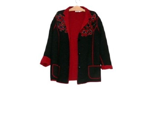 Long Sleeve Soft And Warm Embroidered Woolen Cardigan For Ladies 