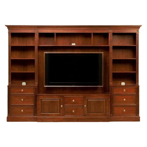 Na Rectangular Polished Finish Teak Wooden Television Unit For Indoor Furniture