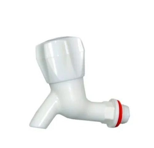 White 12.3X12.3X12.3 Cm Polyvinyl Chloride Plastic Tap For Bathroom Fittings 