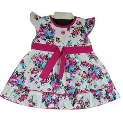 30 Inch Cotton Printed Short Sleeve Modern Baby Frock