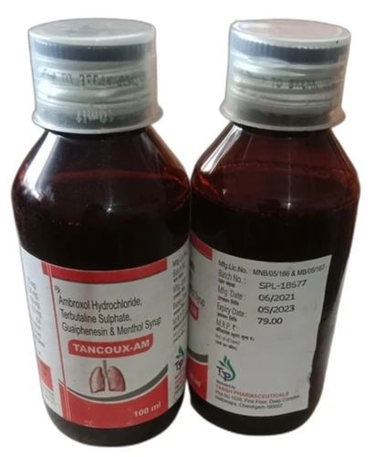 100Ml Ambroxol Hydrochloride, Terbutaline Sulphate, Guaiphenesin, And Menthol Syrup Specific Drug