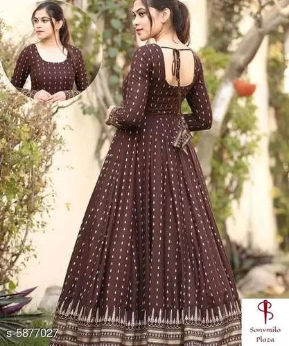 Casual Wear Ladies Full Sleeve Anarkali Style Pritned Cotton Kurti Application: Industrial