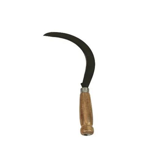 Curved Edge Single Handed Metal And Wood Sickles For Agricultural  Size: 2 Feet