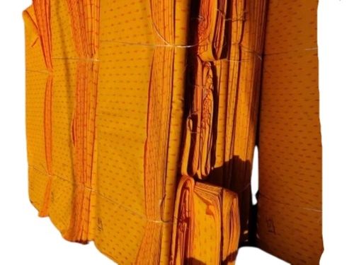 Mustard Yellow Plain Pattern Medium Strength Polyester Kurta Fabric For Garment Industries