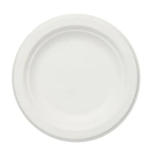 Single Wall Thermal Paper Bagasse Disposable Plate For Food Serving